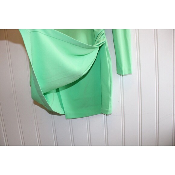 A.L.C. Jane Mini Dress Size 8 Green Ruched Long Sleeve Cocktail Party - Picture 8 of 13